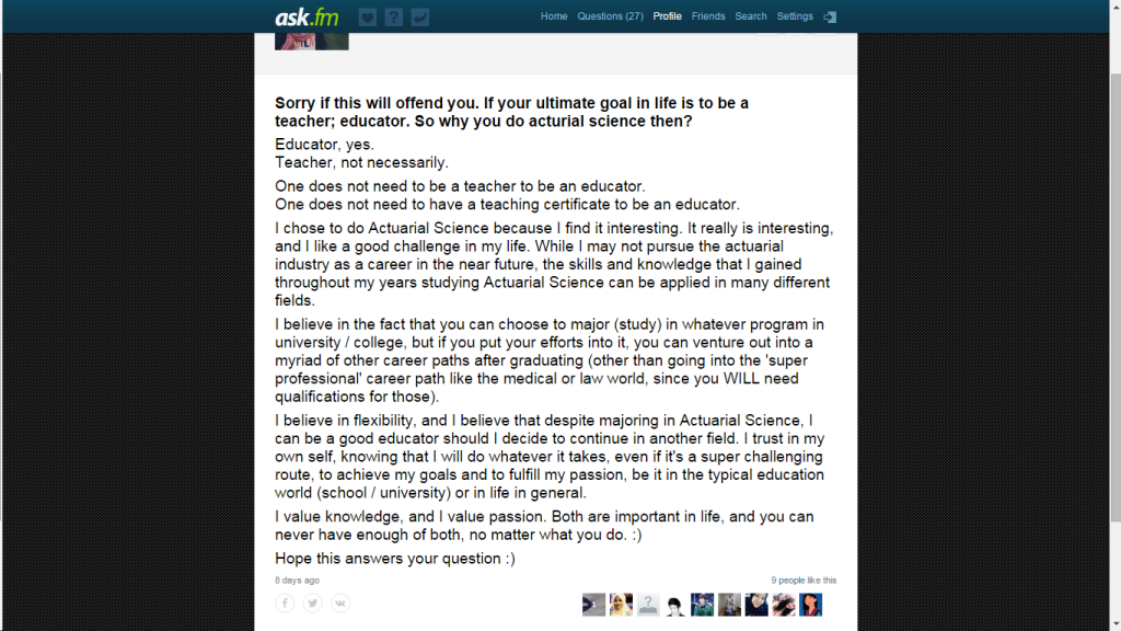 Why Actuarial Science and not Education