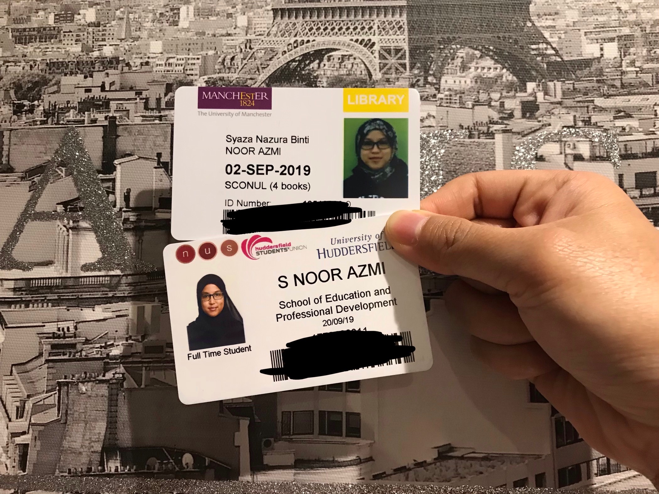 University of Manchester SCONUL Access Scheme card.